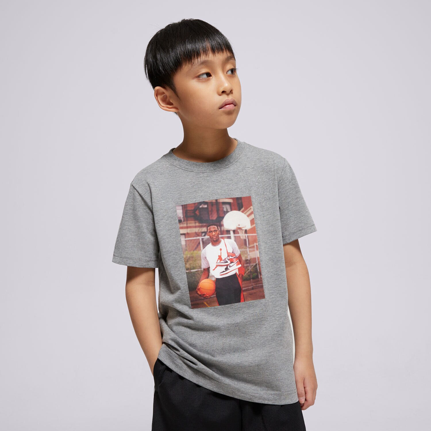 Dječje majice JORDAN T-SHIRT JDB MJ BRAND PHOTO SS CREW BOY 95D626-GEH siva