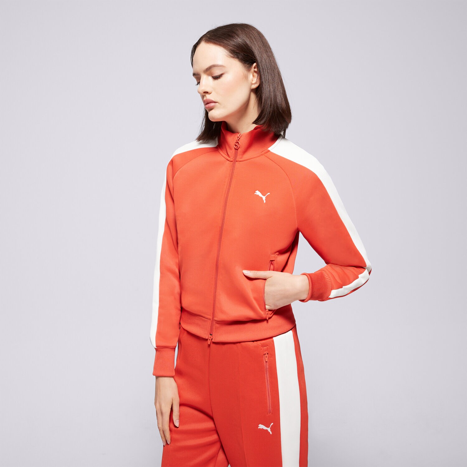 Ženske dukserice PUMA VESTA RASKOPČANA SHORT TRACK JACKET 629796 15 crvena
