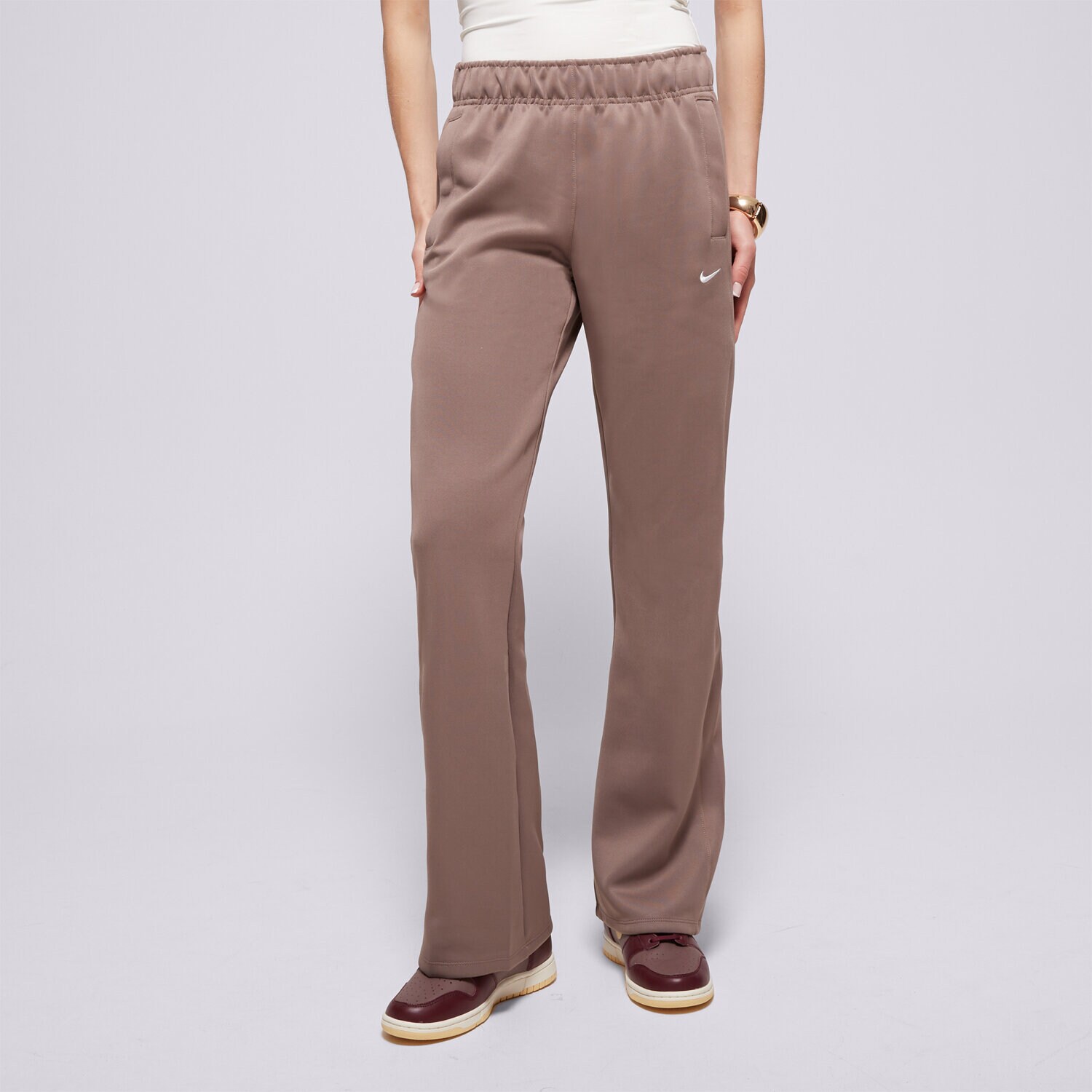 Ženske hlače NIKE HLAČE W NSW NK WR MR POLY KNIT PNT HJ1016-233 smeđa