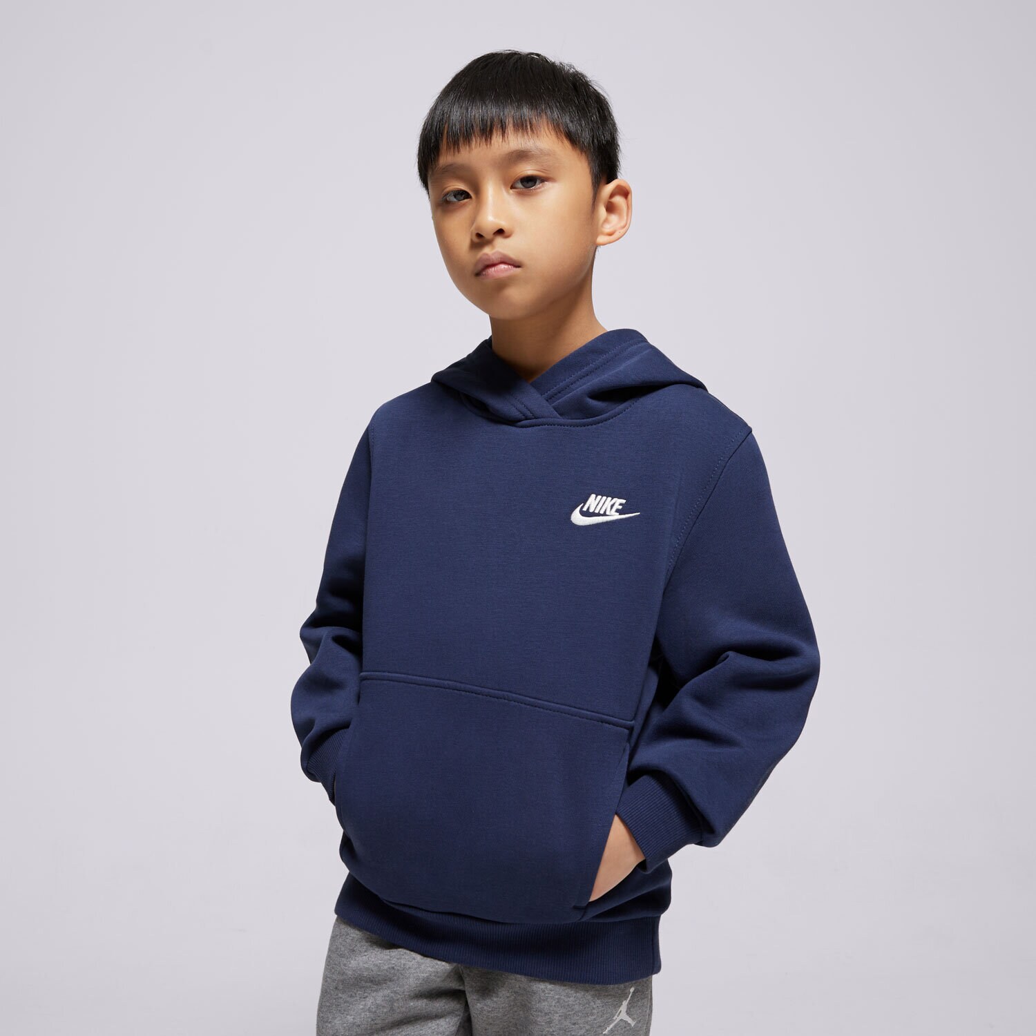 Dječje dukserice NIKE VESTA S KAPULJAČOM K NSW CLUB FLC HDY LBR BOY FD3000-410 tamno plava