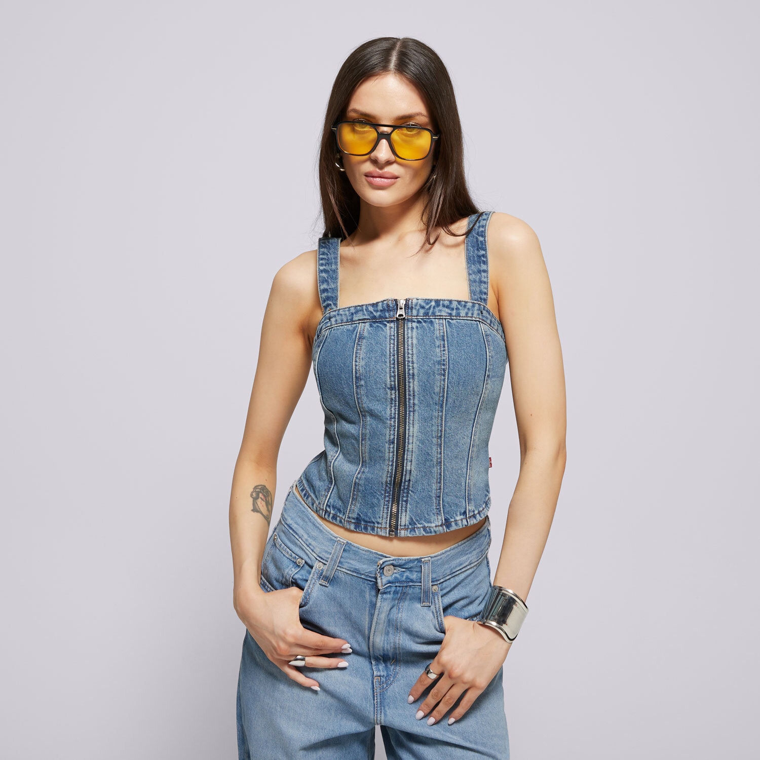 Ženske majice LEVI'S TOP SCULPTED BUSTIER MED. 001W4-0002 plava
