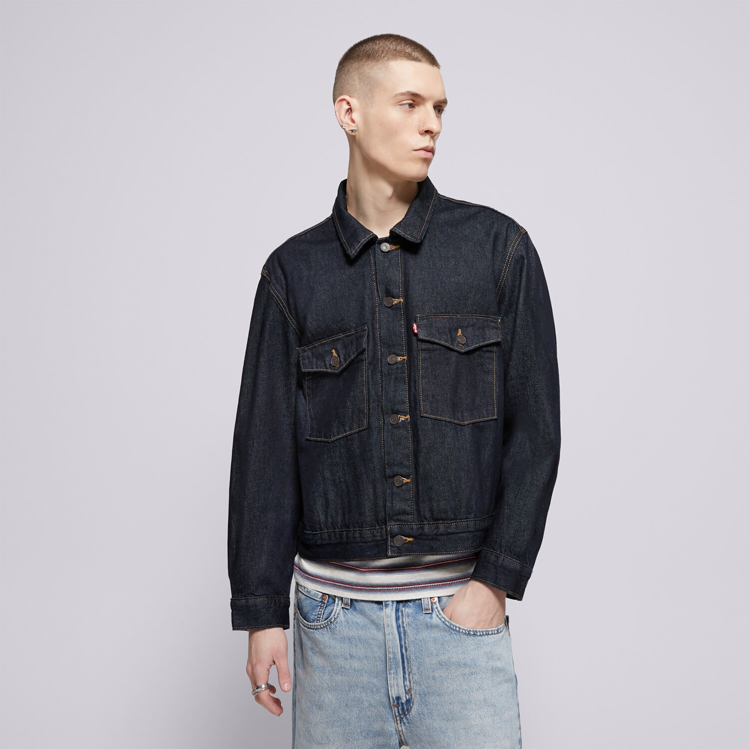 Muške prijelazne jakne LEVI'S JAKNA EMBARCADERO STATION JKT DARK INDIGO - FLAT FINI 0010P-0004 tamno plava