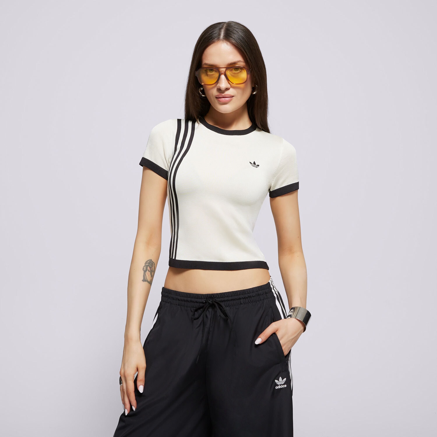Ženske majice ADIDAS T-SHIRT KNITTED 3S TEE JJ0961 krem
