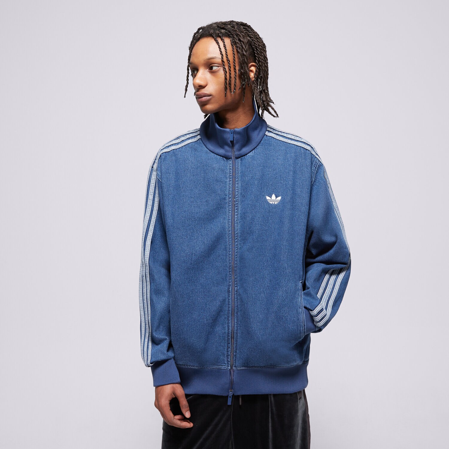 Muške dukserice ADIDAS VESTA RASKOPČANA DENIM FB TT JC6233 plava