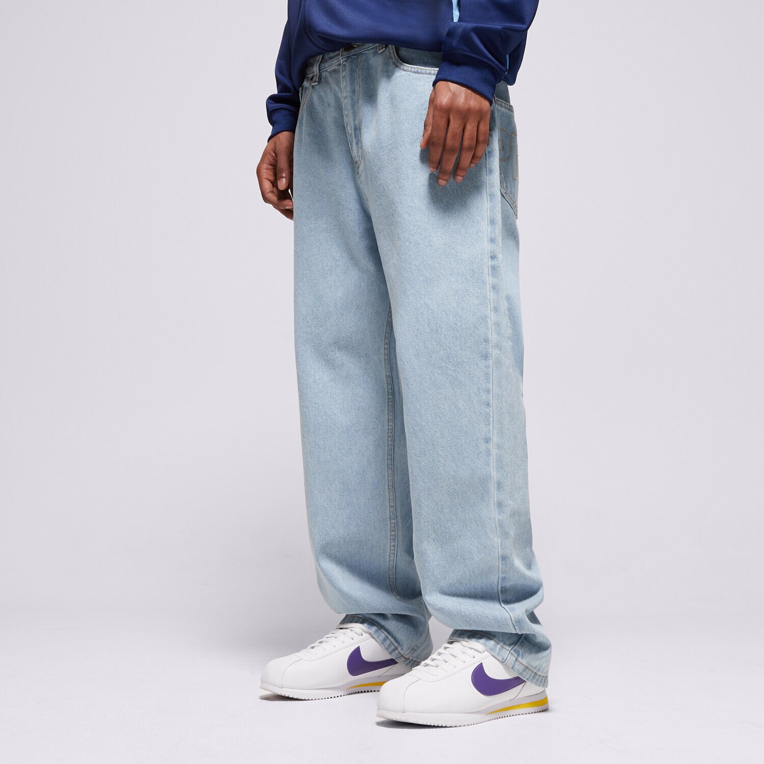 Muške hlače PROSTO HLAČE JEANS BAGGY SLAV KL251MPAN3041 plava