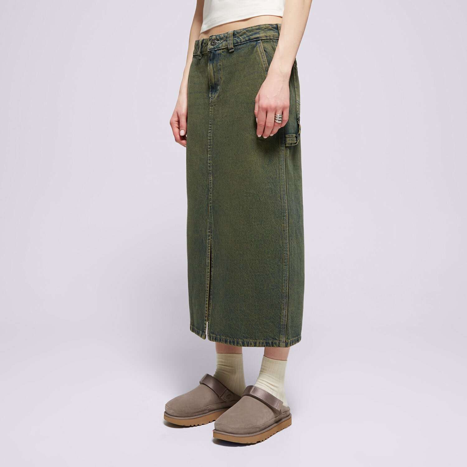 Ženske haljine i suknje DICKIES KRATKA SUKNJA LONG DENIM CARPENTER SKIRT W DK0A866SK571 zelena