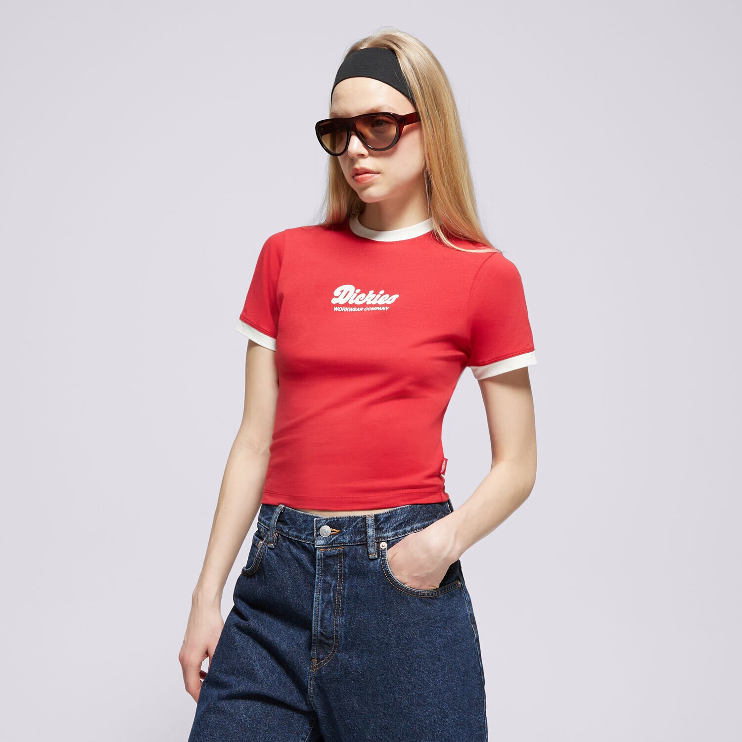 Ženske majice DICKIES T-SHIRT LEWISTOWN RINGER SS TEE W DK0A4Z8I0ER1 crvena