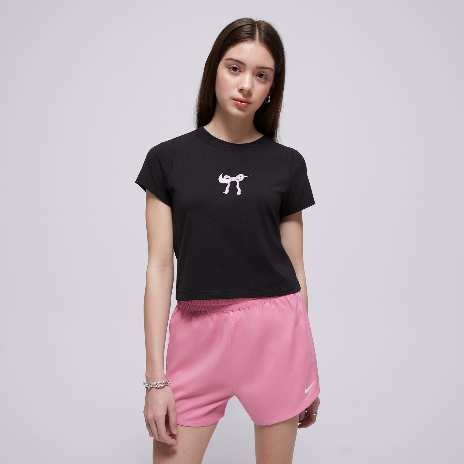 Dječje majice NIKE T-SHIRT G NSW TEE BOW GIRL HQ2344-010 crna