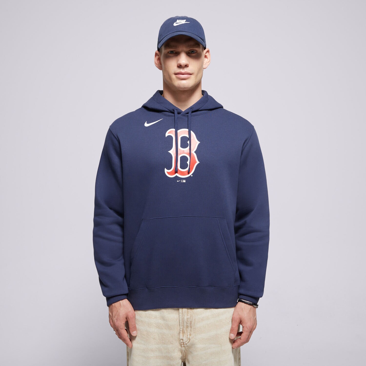 Muške dukserice NIKE VESTA S KAPULJAČOM MLB LOGO CLUB FLEECE HOOD BOSTON RED NKDK-44B-BQ-CKX tamno plava