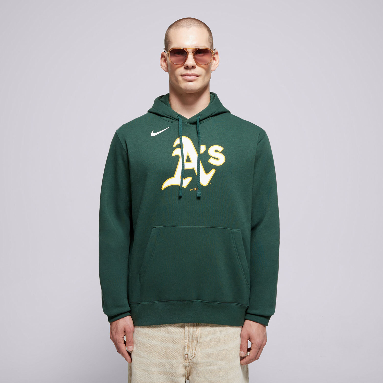 Muške dukserice NIKE VESTA S KAPULJAČOM MLB LOGO CLUB FLEECE HOOD OAKLAND AT NKDK-3EY-FZ-CKX zelena