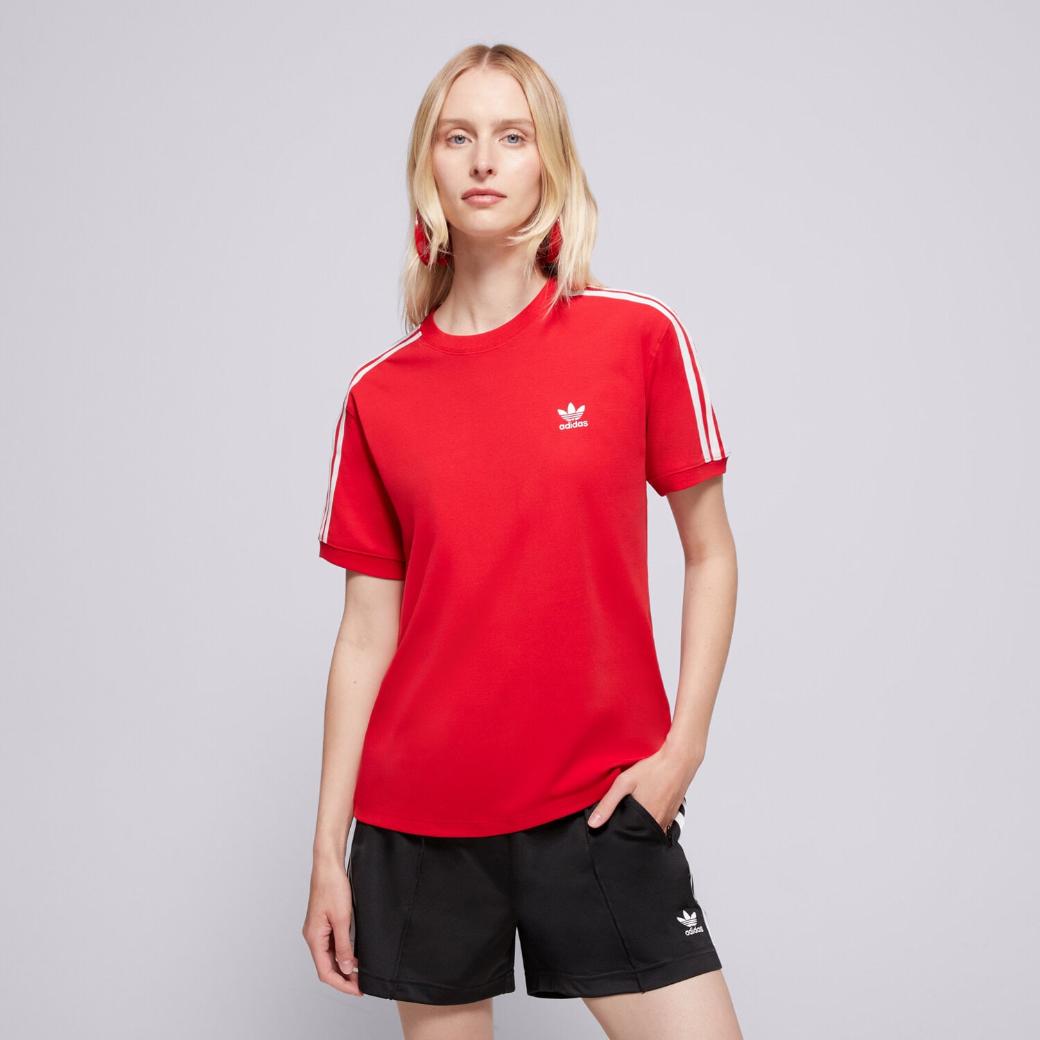 Ženske majice ADIDAS T-SHIRT 3 STRIPE TEE IR8050 crvena