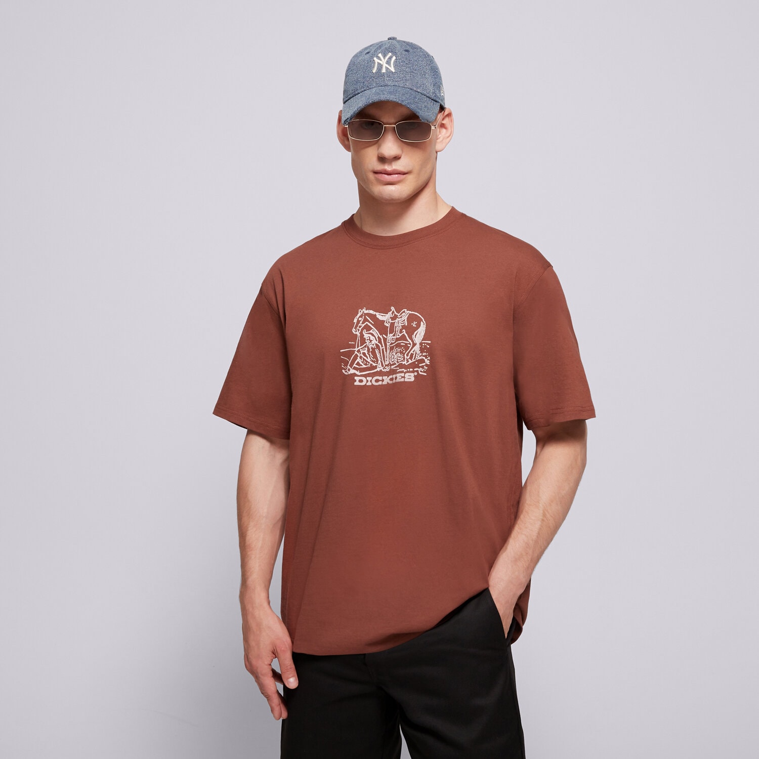 Muške majice DICKIES T-SHIRT COMPANION CENTER LOGO SS TEE DK0A4Z91K471 smeđa