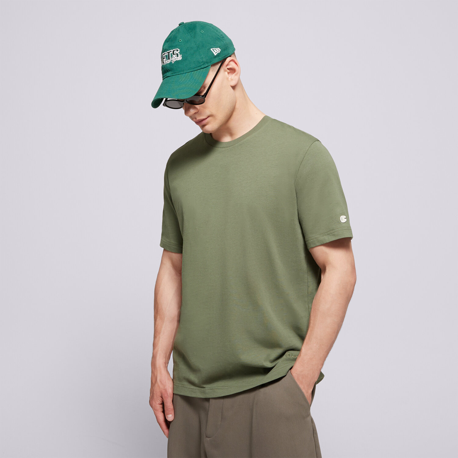 Muške majice CHAMPION T-SHIRT SS TEE 220425 GS128 kaki