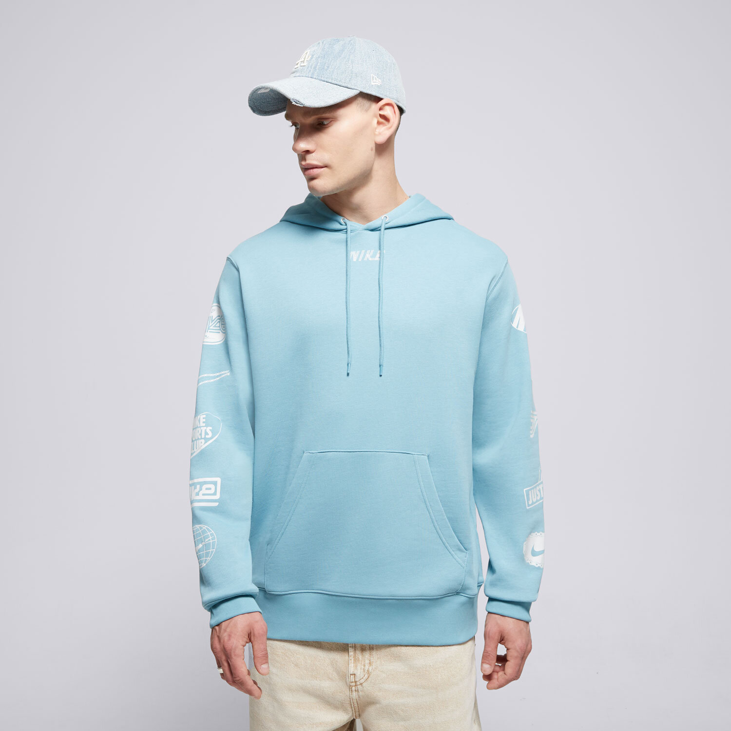Muške dukserice NIKE VESTA S KAPULJAČOM M   NK CLUB FT HOODIE CYCLE GX HJ2508-464 plava