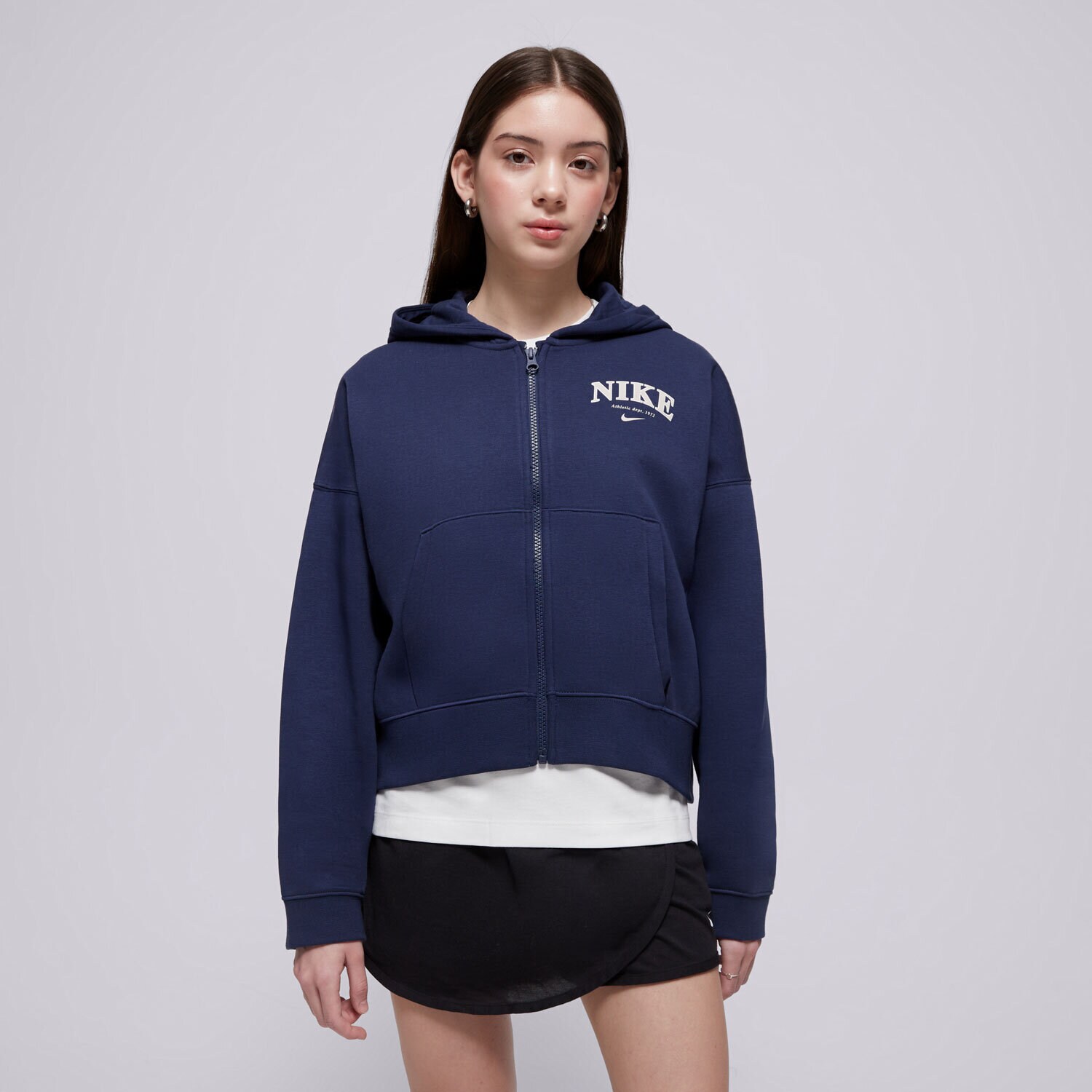 Dječje dukserice NIKE VESTA RASKOPČANA G NSW FLC FZ HOODIE GIRL FD0887-410 tamno plava