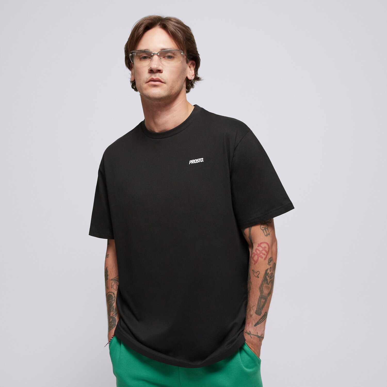 Muške majice PROSTO  T-SHIRT LUCK KL251MTEE1081 crna