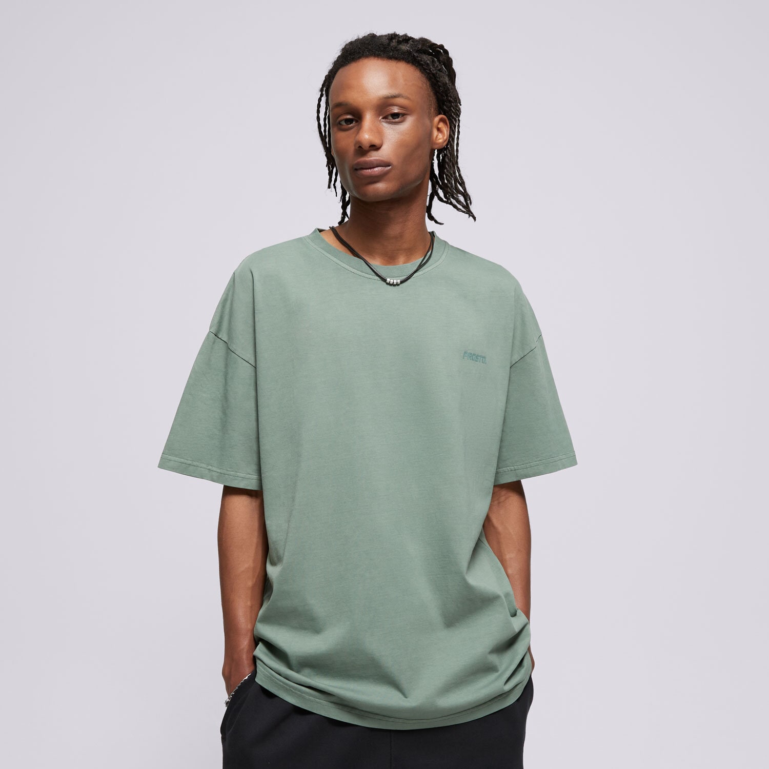 Muške majice PROSTO  T-SHIRT BLAC WASHED GREEN KL241MTEE123X zelena
