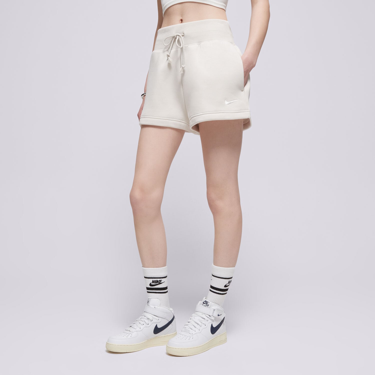 Ženske kratke hlače NIKE KRATKE HLAČE W NSW PHNX FLC HR SHORT FD1409-104 krem