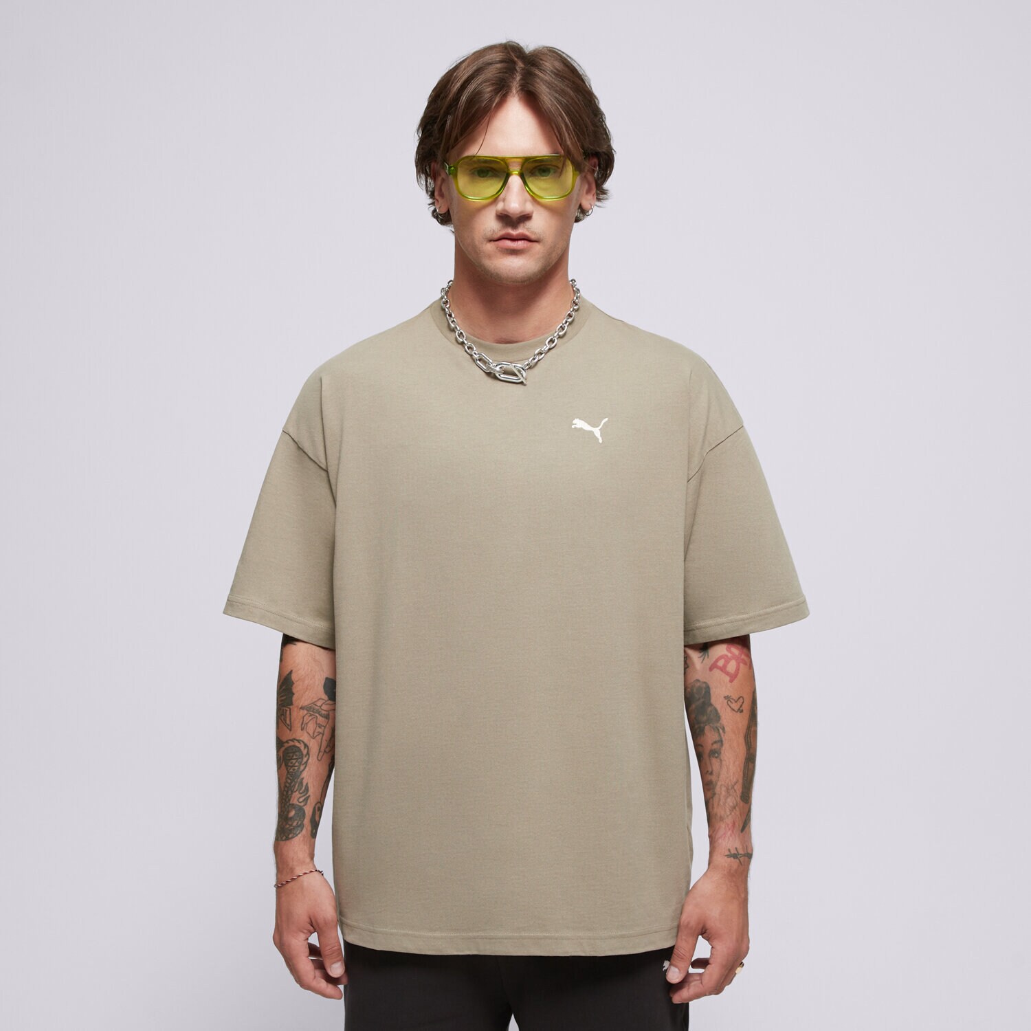 Muške majice PUMA T-SHIRT WARDROBE ESS OVERSIZED TEE 629646 83 bež