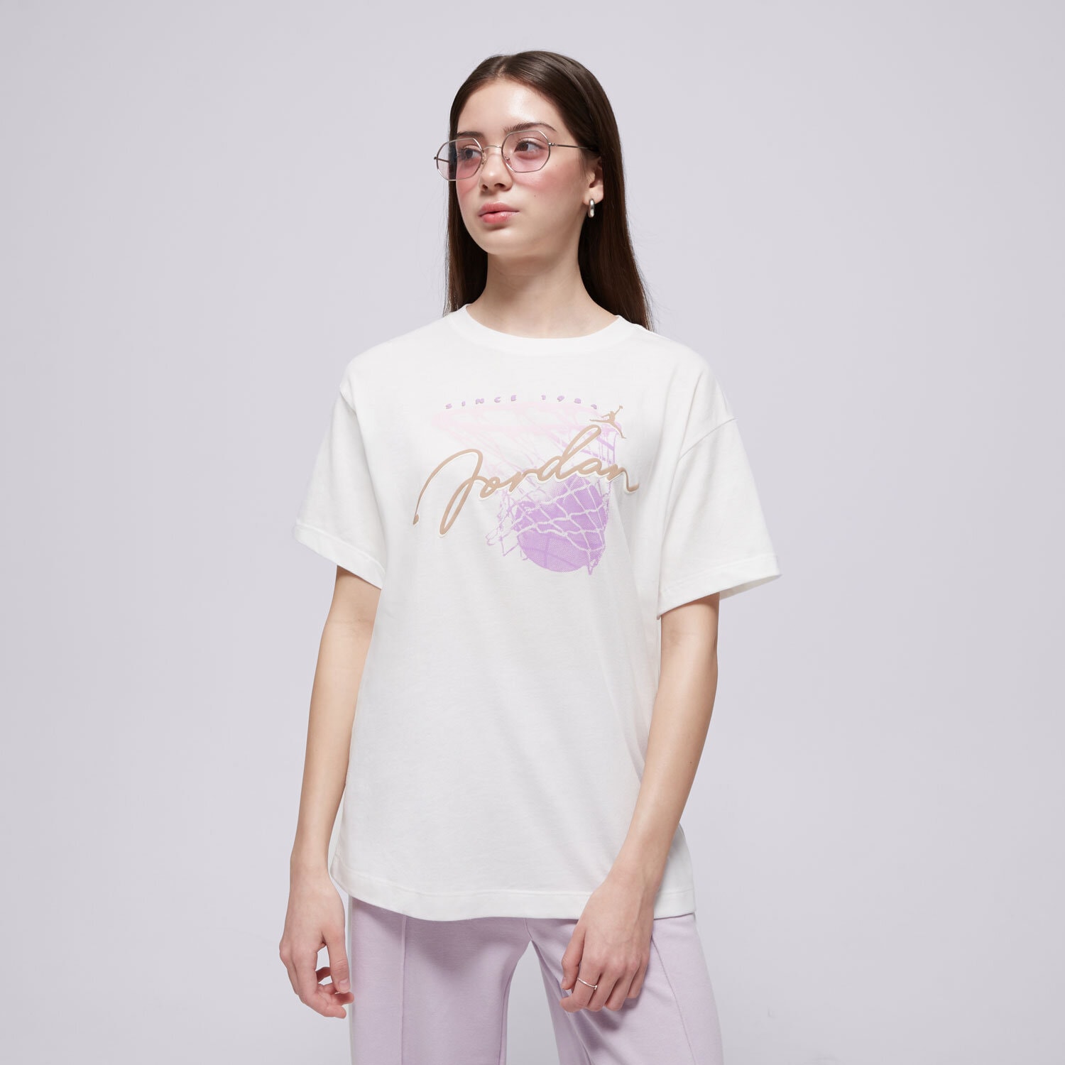 Dječje majice JORDAN T-SHIRT JDG HOOP CLASSICS SS TEE GIRL 45D919-782 bež