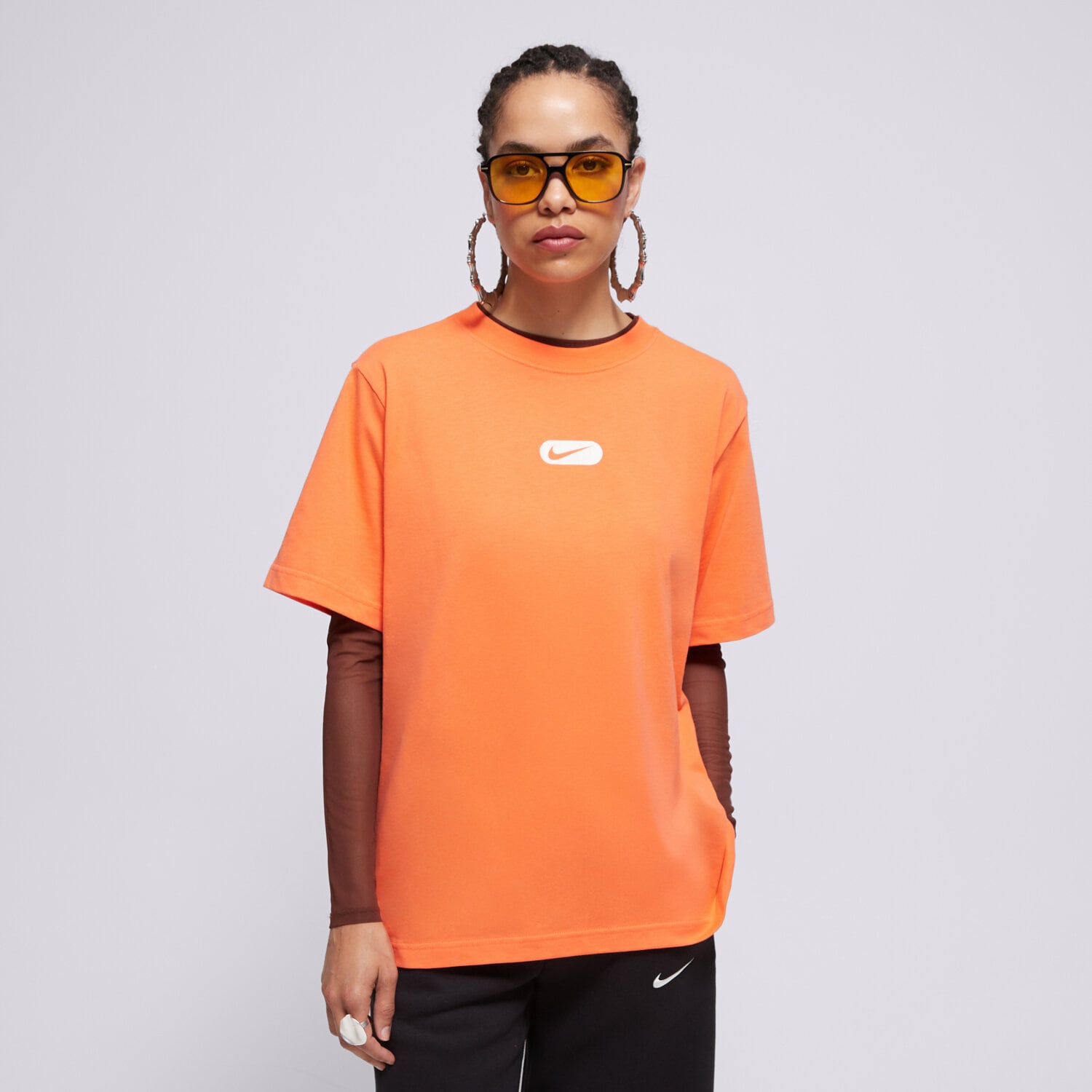 Ženske majice NIKE T-SHIRT W NSW CLUB SWOOSH SS TEE OC HQ1698-842 narančasta