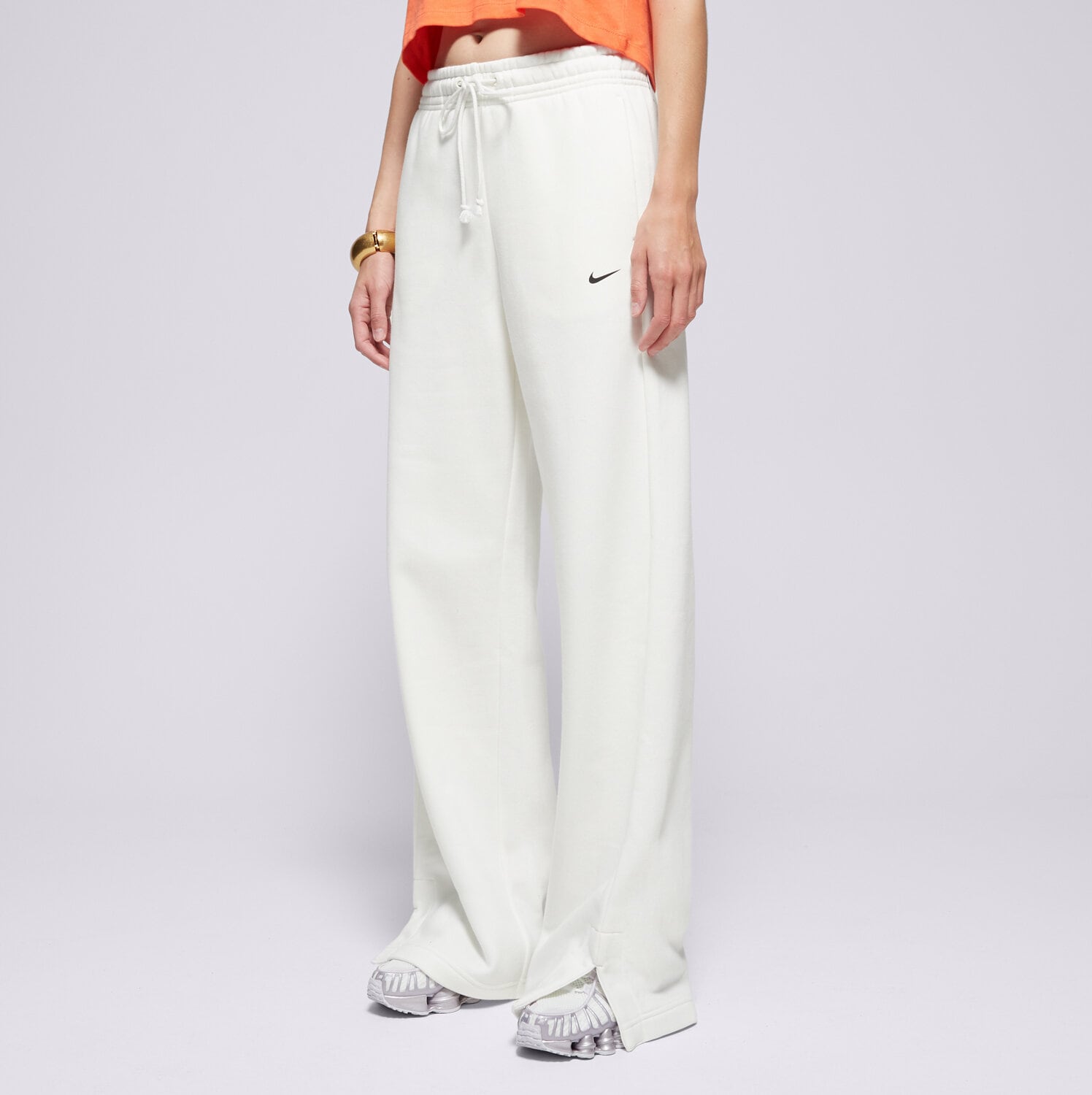 Ženske hlače NIKE HLAČE W NSW CLASSIC+ WIDE LEG SPD IH8482-133 krem