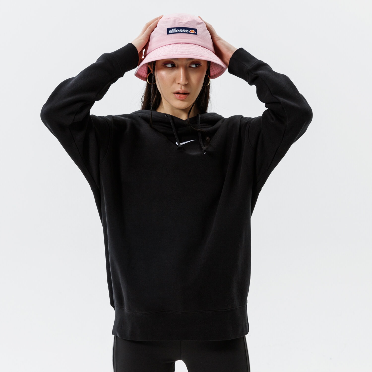 Ženske dukserice NIKE VESTA S KAPULJAČOM ESSENTIAL OVERSIZED HOODIE CLCTN DJ7668-010 crna