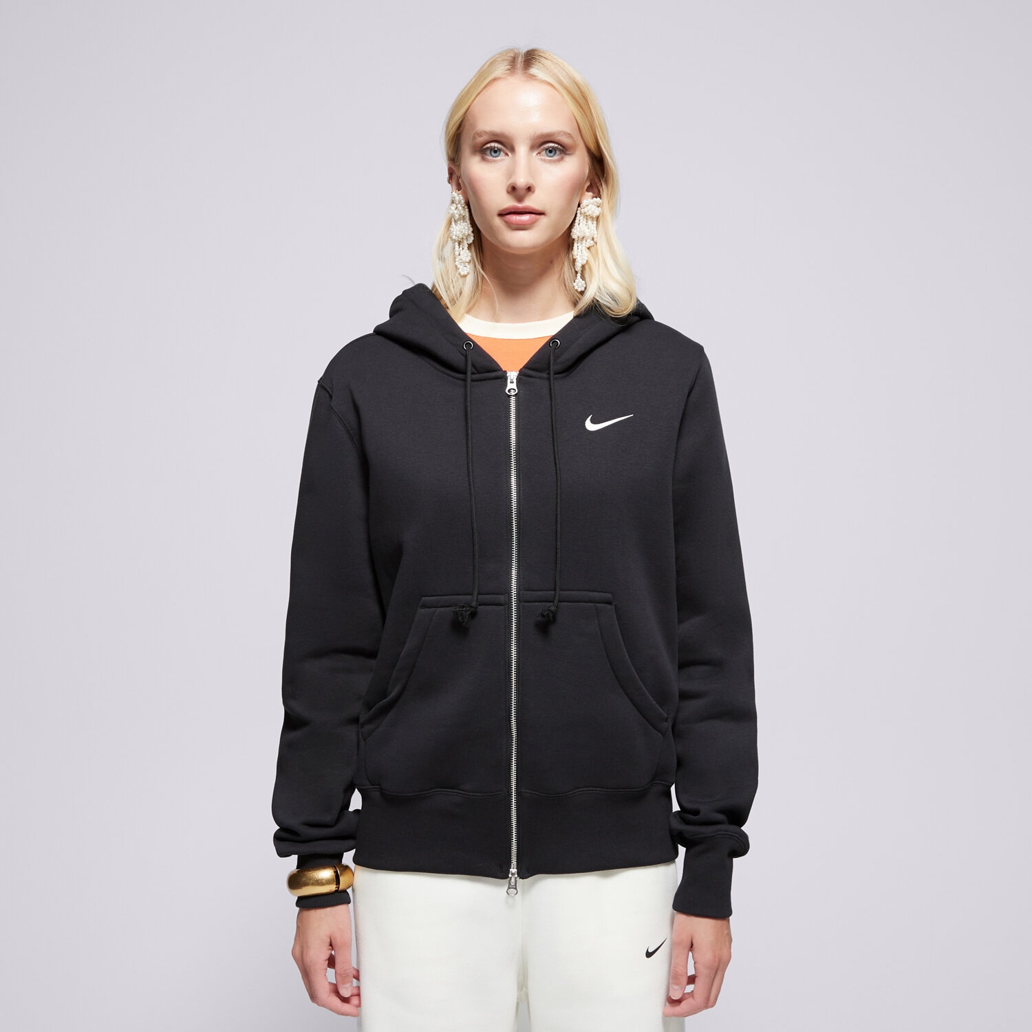 Ženske dukserice NIKE VESTA RASKOPČANA S KAPULJAČOM W NSW PHNX FLC HJ0995-010 crna