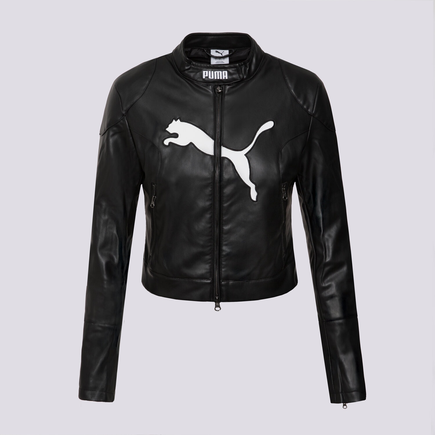 Ženske prijelazne jakne PUMA JAKNA FUTURE.PUMA.ARCHIVE PLEATHER RACER JACKET 632170 01 crna