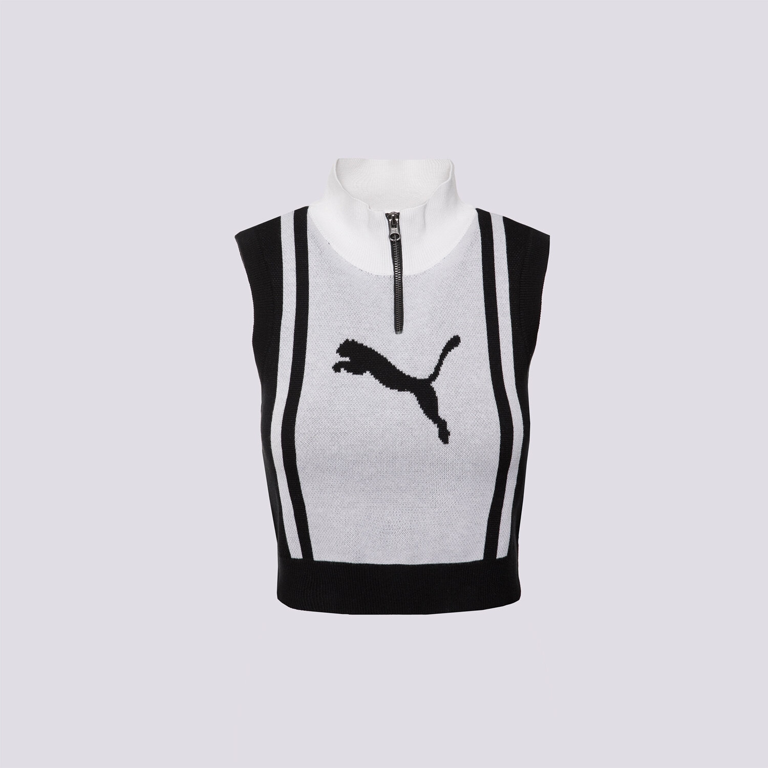 Ženske prsluci PUMA PRSLUK FUTURE.PUMA.ARCHIVE HALF-ZIP KNITTED TANK 632126 01 crna