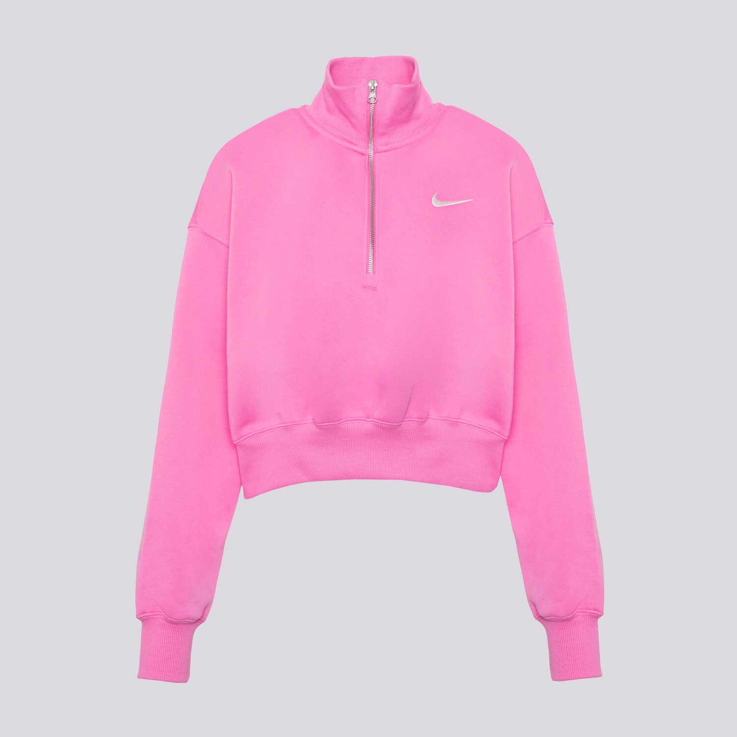 Ženske dukserice NIKE VESTA RASKOPČANA W NSW PHNX FLC QZ CROP DQ5767-675 ružičasta