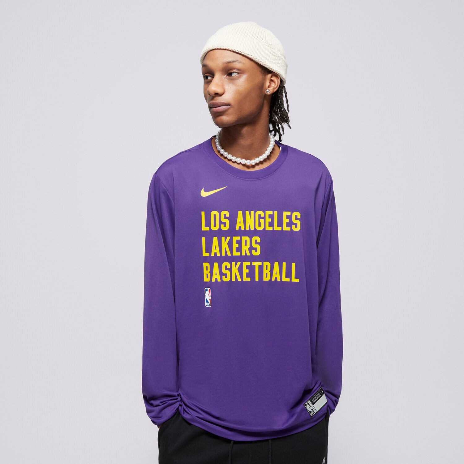 Muške majice NIKE T-SHIRT LAL M NK DF ES PRT LS TEE NBA FD9953-504 ljubičasta