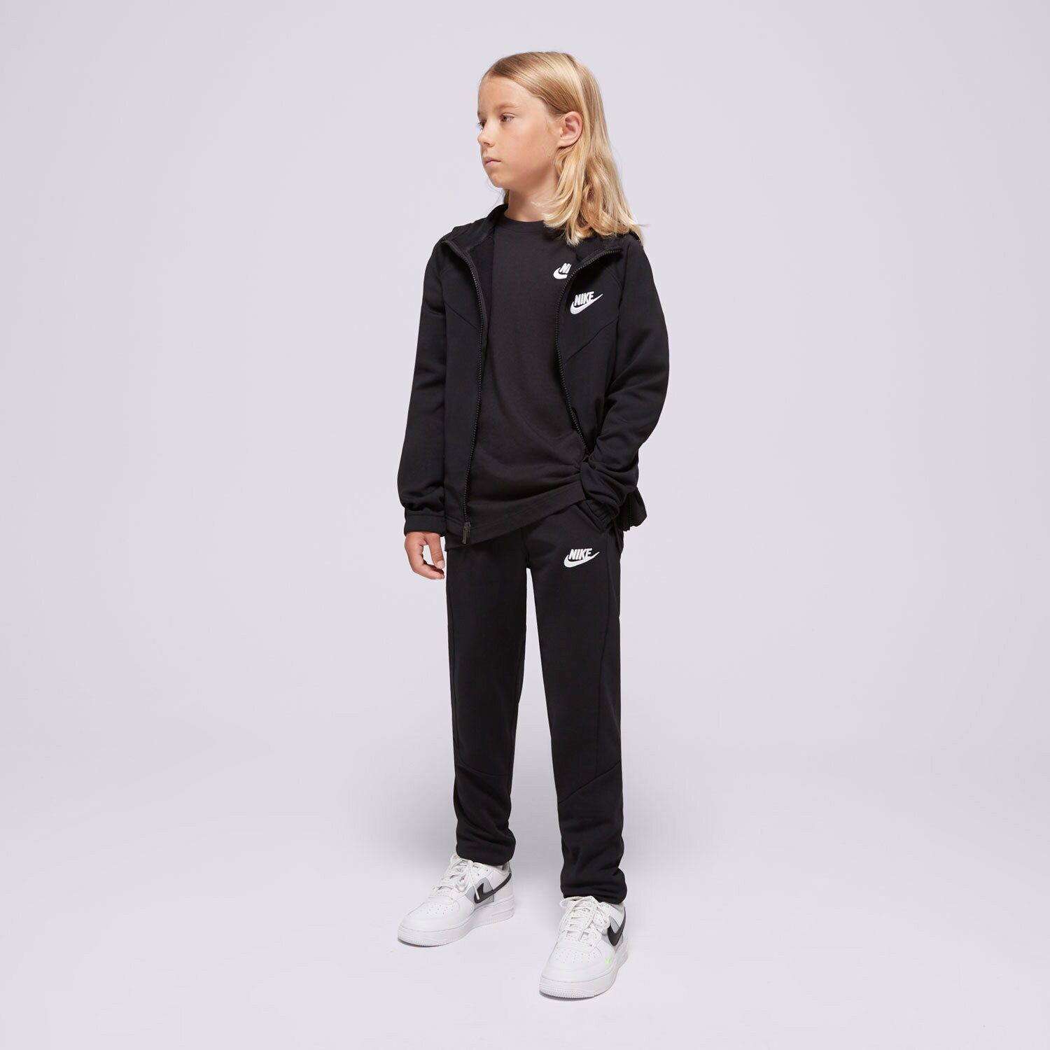Dječje trenirke NIKE TRENIRKA K NSW TRACKSUIT POLY HD FZ LBR UNISEX FD3072-010 crna