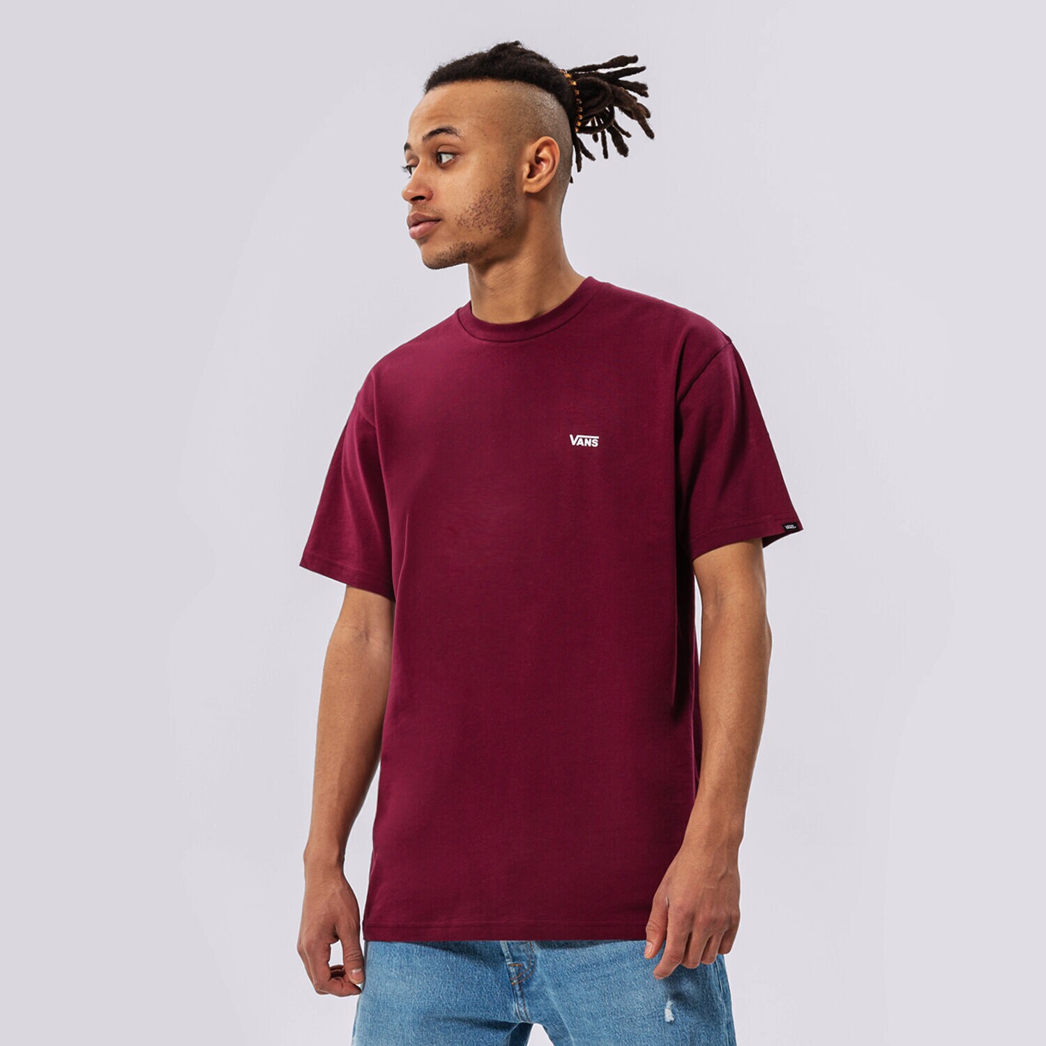 Muške majice VANS T-SHIRT MN LEFT CHEST LOGO TEE BURGUNDY VN0A3CZEBRG1 bordo
