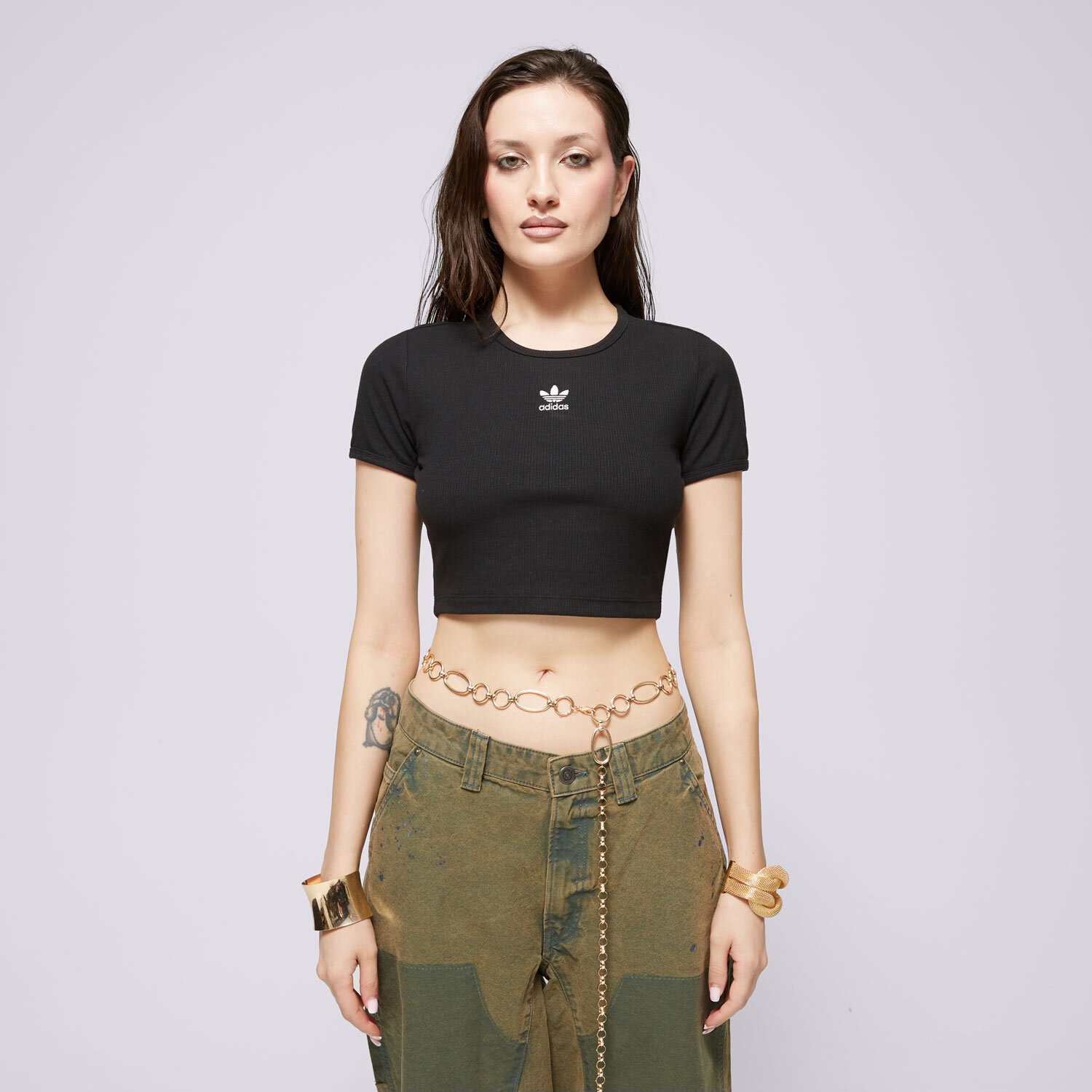 Ženske majice ADIDAS T-SHIRT ESS RIB TEE IY9664 crna