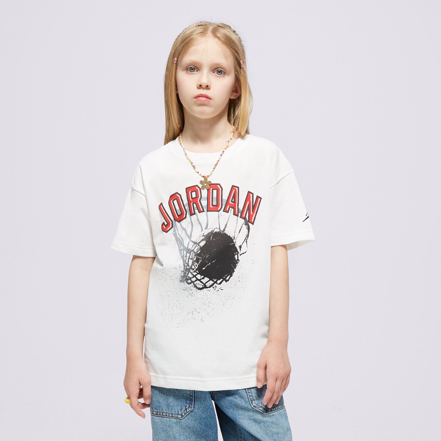 Dječje majice JORDAN T-SHIRT JORDAN HOOP STYLE SS TEE GIRL 45C991-782 bijela