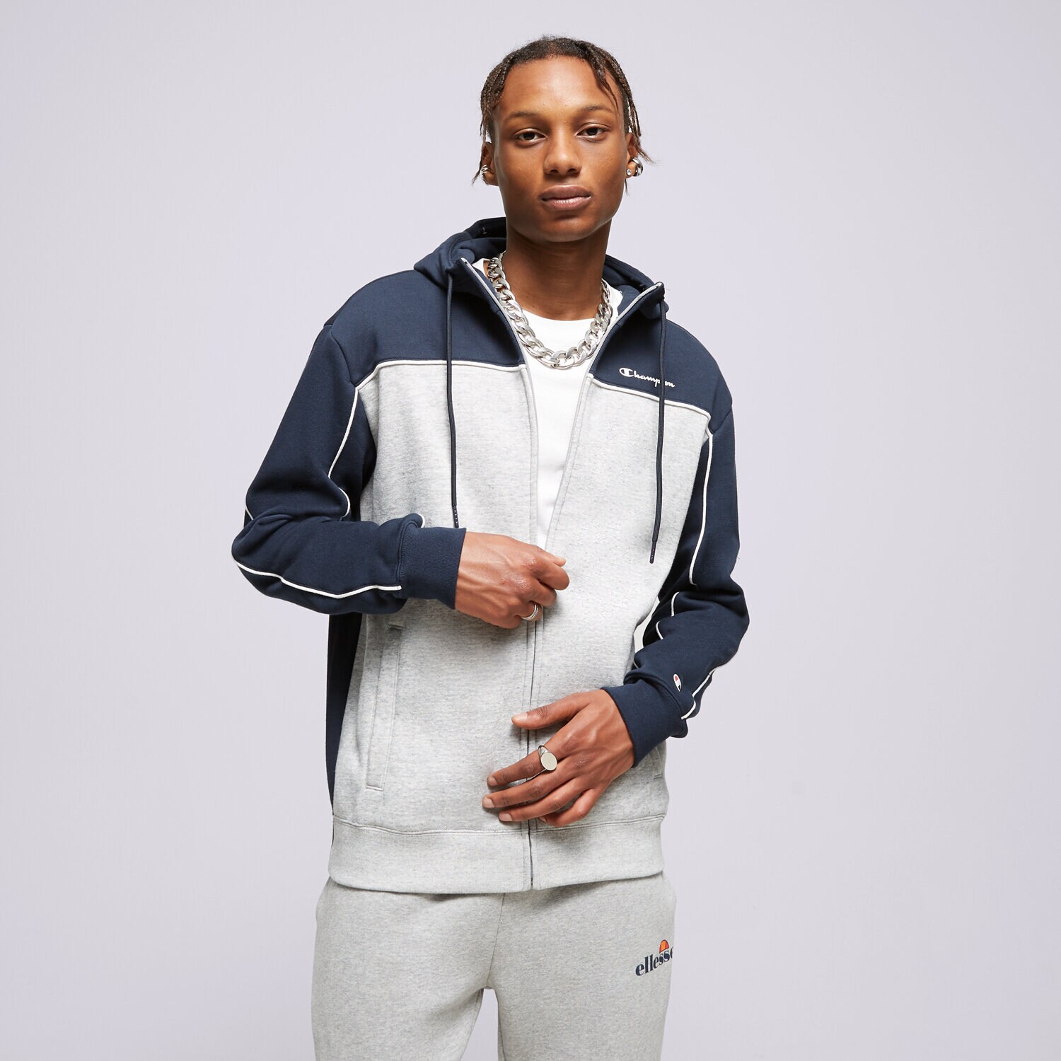 Muške dukserice CHAMPION VESTA RASKOPČANA S KAPULJAČOM FULL ZIP 217851BS501 crna
