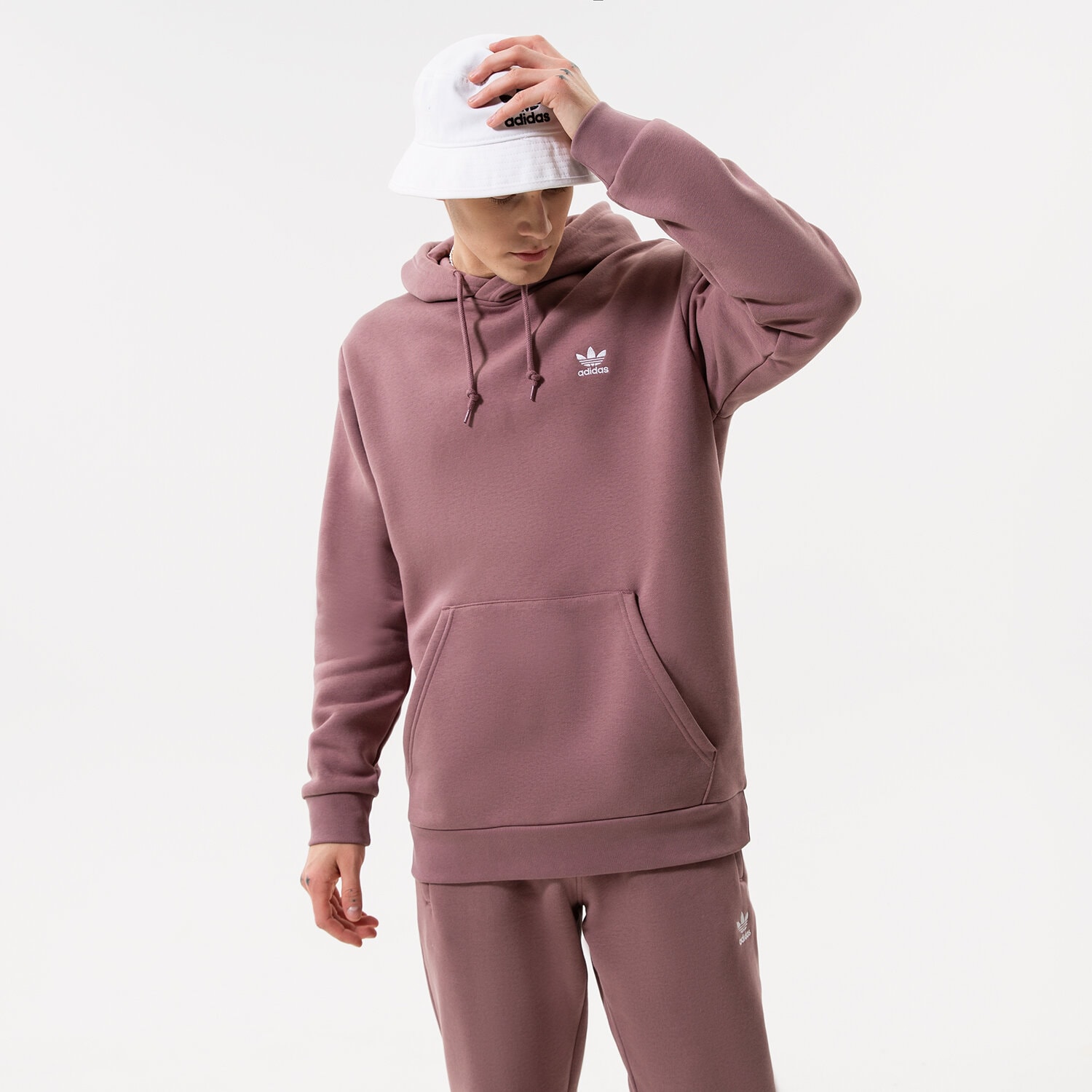 Muške dukserice ADIDAS VESTA S KAPULJAČOM ESSENTIAL HOODY HK0100 smeđa