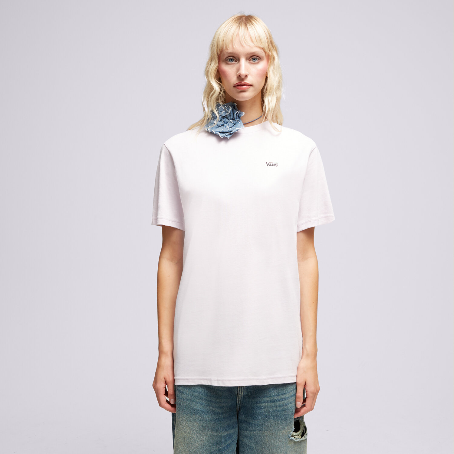 Ženske majice VANS T-SHIRT LEFT CHEST LOGO TEE EM VN0A7RSRYEU1 ljubičasta