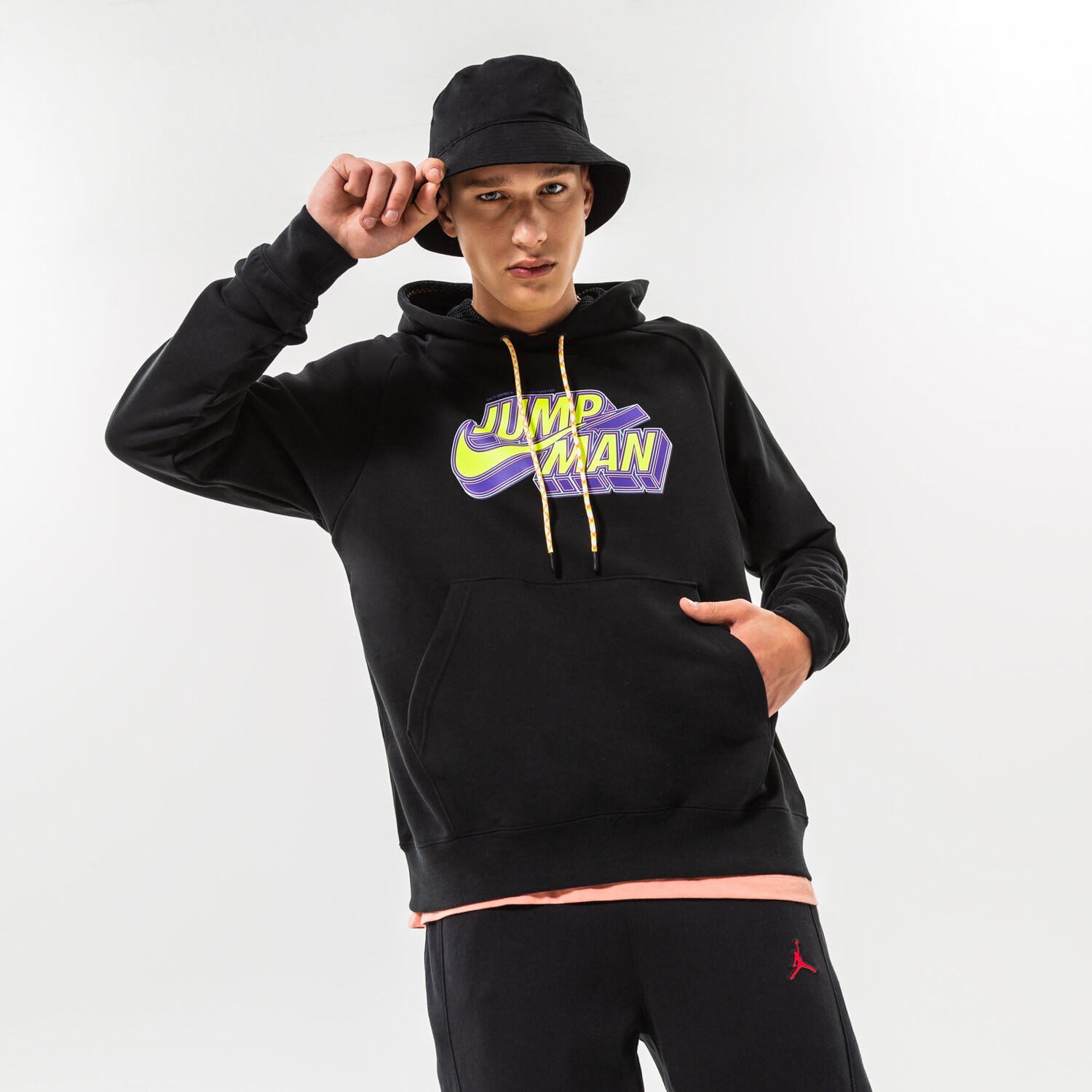 Muške dukserice JORDAN VESTA S KAPULJAČOM JUMPMAN DM1402-010 crna