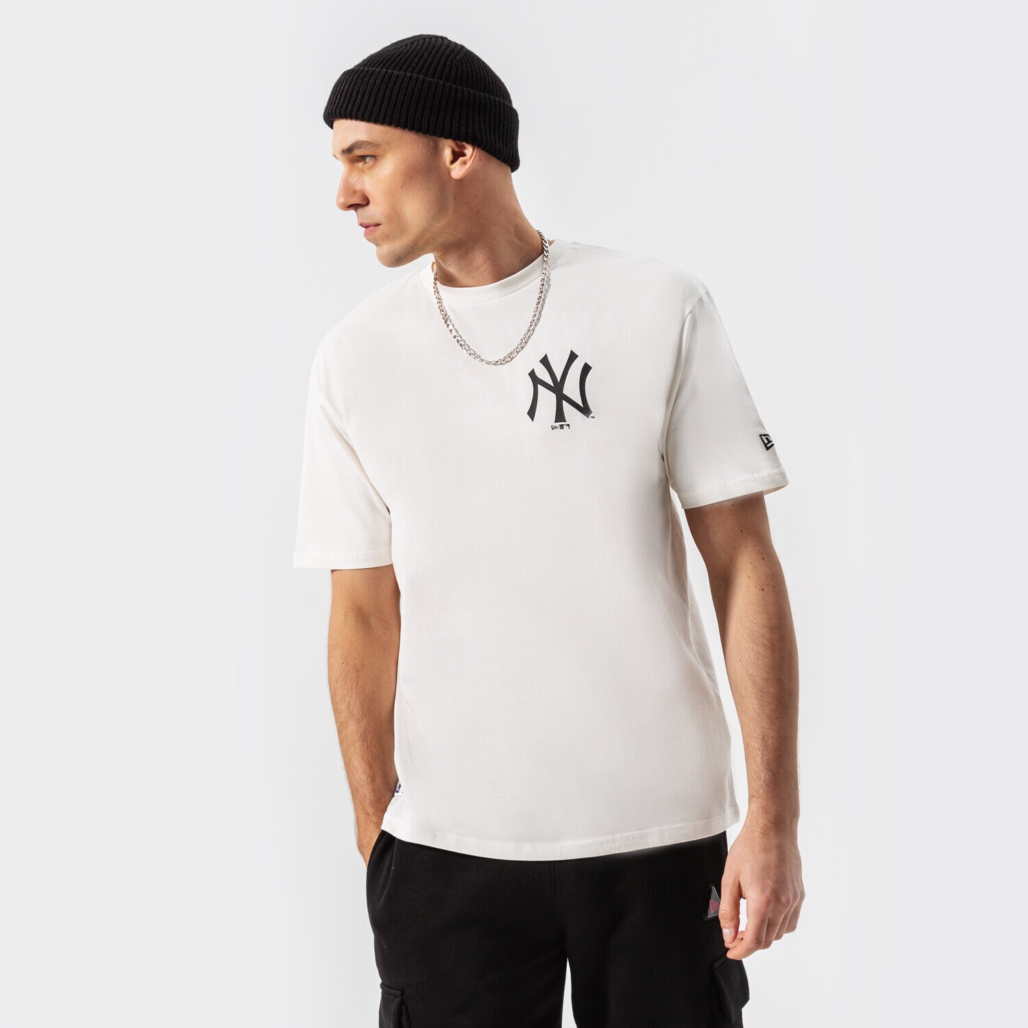 Muške majice NEW ERA T-SHIRT MLB BIG LOGO OVERSIZED TEE NYY NEW YORK YANK 12195449 bež