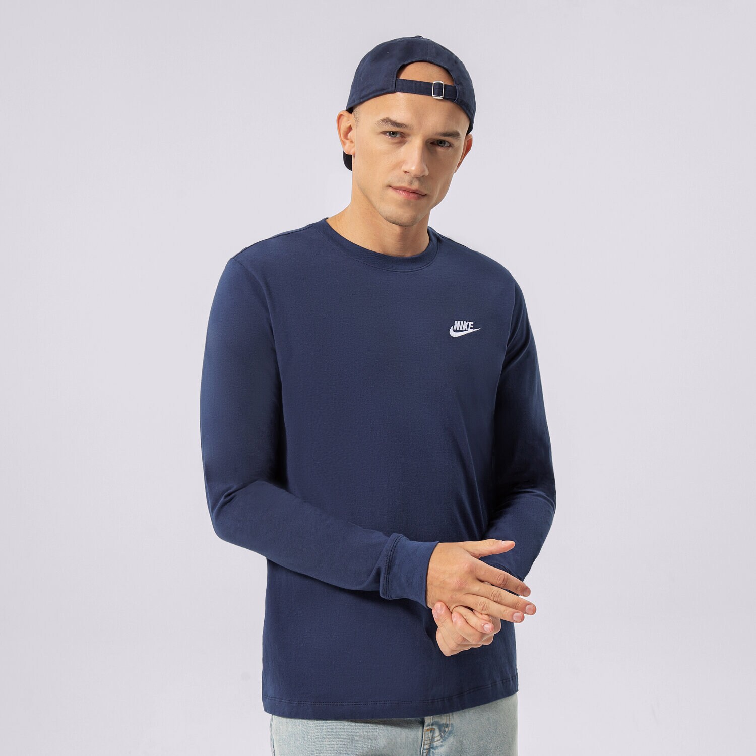 Muške majice NIKE T-SHIRT NSW CLUB LONG-SLEEVE TEE AR5193-410 tamno plava