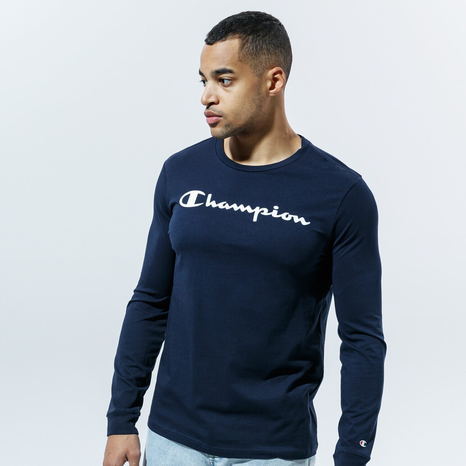Muške majice CHAMPION T-SHIRT CREWNECK LONG SLEEVE T-SHIRT 214748BS501 tamno plava