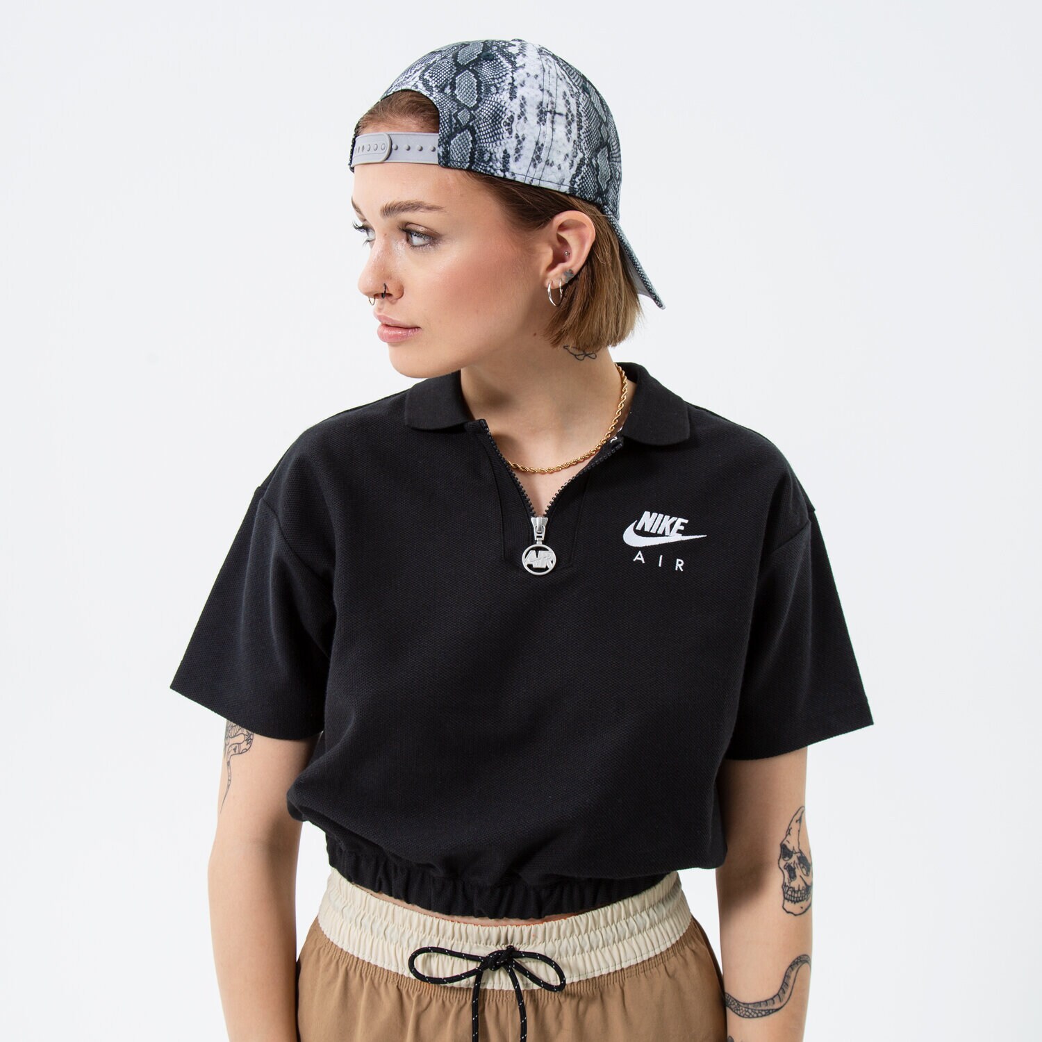Ženske majice NIKE T-SHIRT W NSW AIR PIQUE POLO DM6464-010 crna