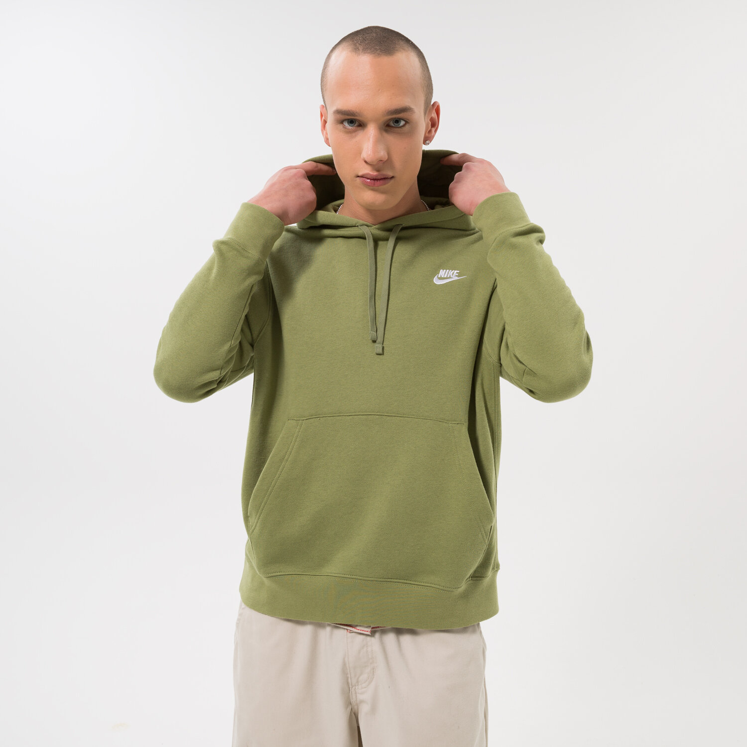 Muške dukserice NIKE VESTA S KAPULJAČOM SPORTSWEAR CLUB FLEECE BV2654-334 kaki