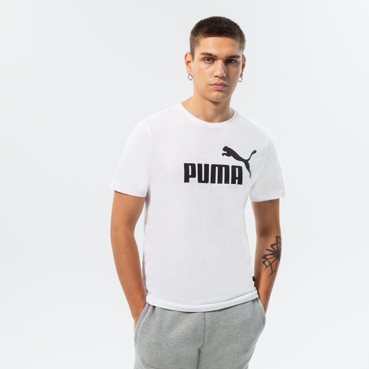 Muške majice PUMA T-SHIRT ESS LOGO TEE 586666 02 bijela
