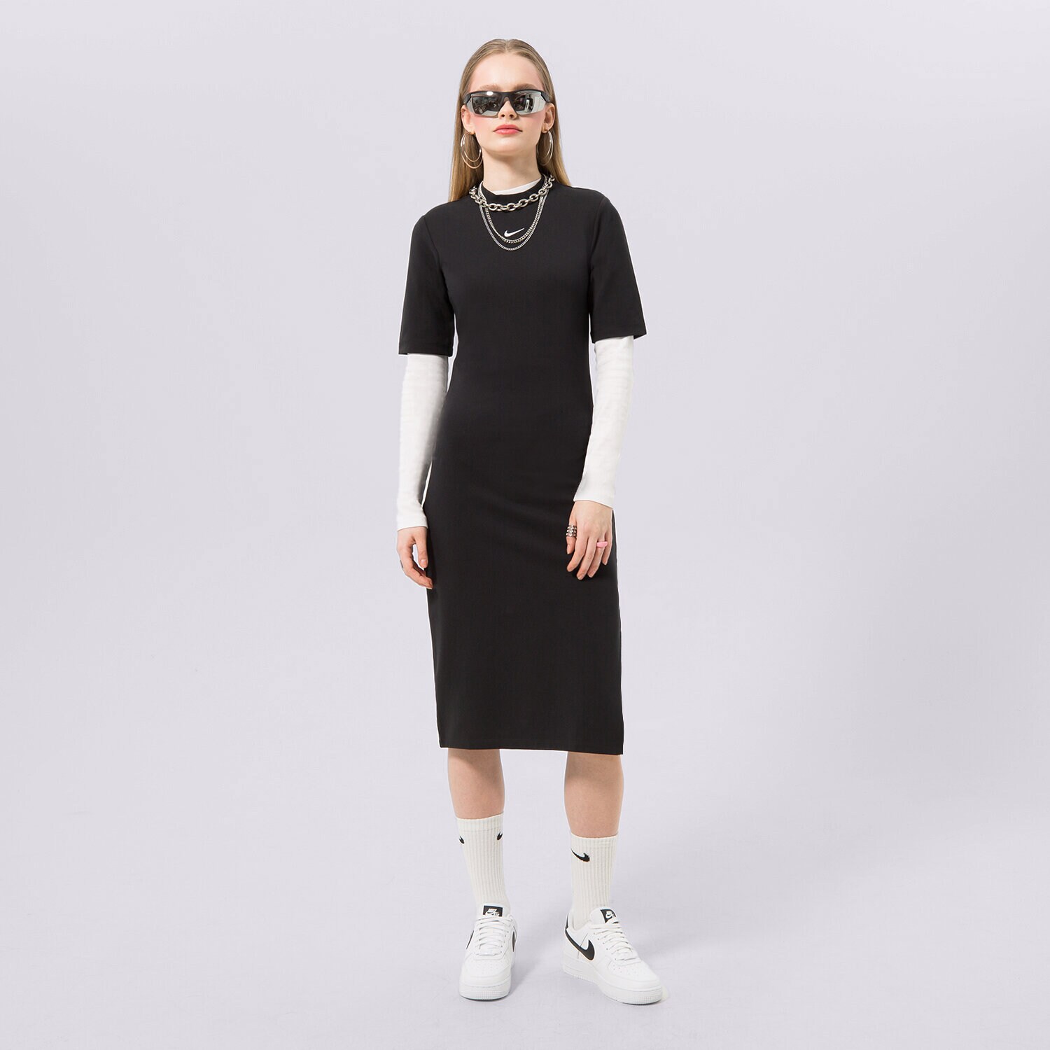 Ženske haljine i suknje NIKE HALJINA W NSW ESSNTL MIDI TRENIRKAS DV7878-010 crna