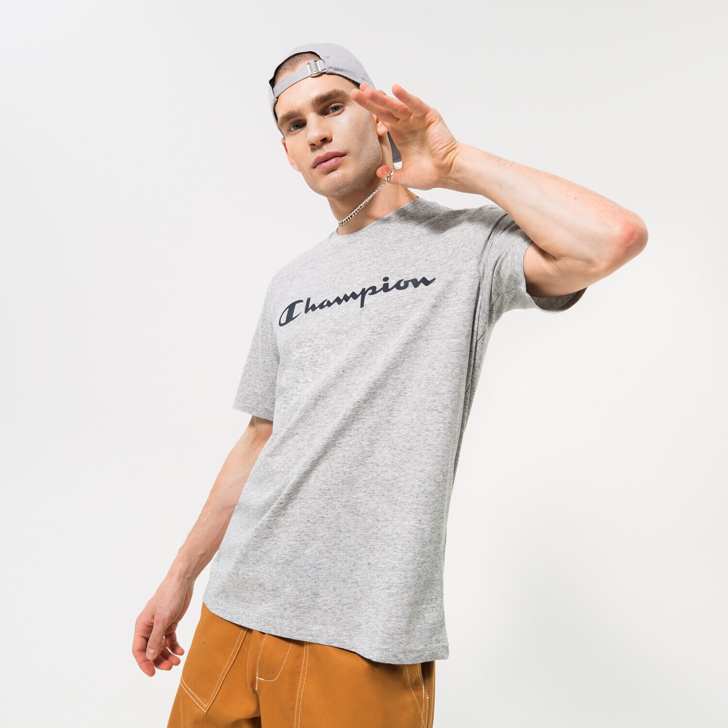 Muške majice CHAMPION T-SHIRT CREWNECK T-SHIRT 218284EM021 siva