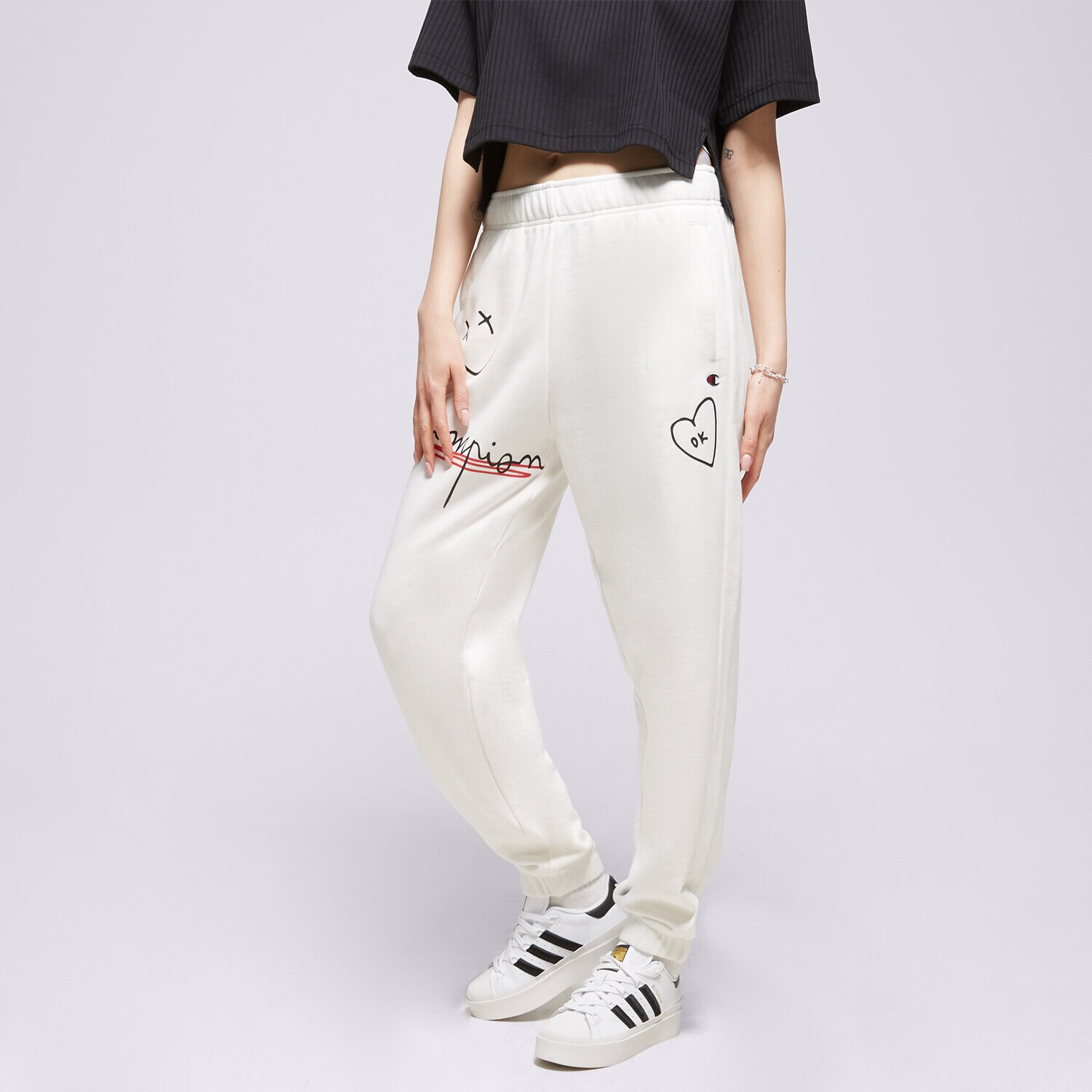 Ženske hlače CHAMPION HLAČE ELASTIC CUFF PANTS 116287WW036 bijela