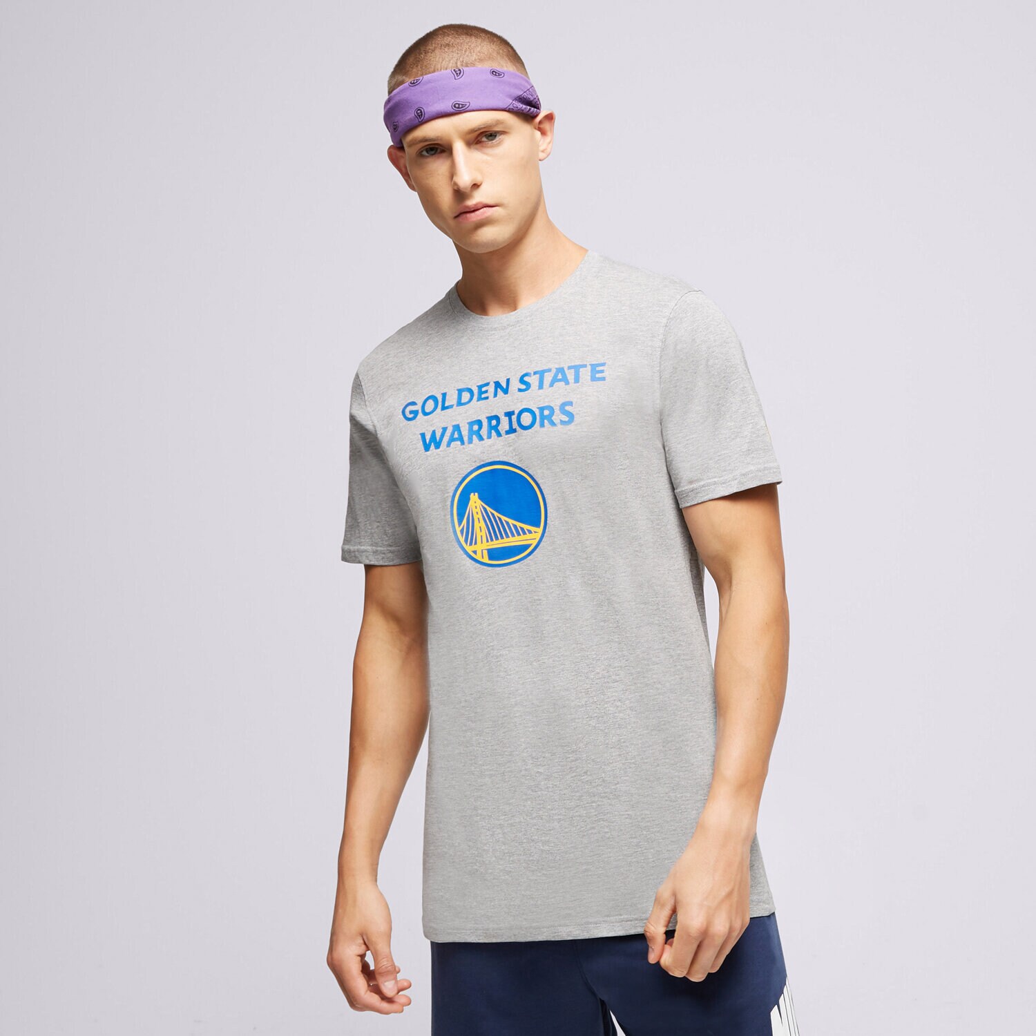 Muške majice NEW ERA T-SHIRT SS NBA LOGO GOLDEN STATE WARRIORS LIGHT GREY 11530753 siva